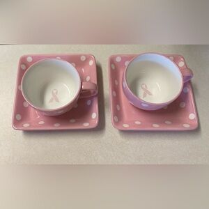 Vintage 🩶 Y2K Pampered Chef, Help Whip Cancer, big mugs and plates, used